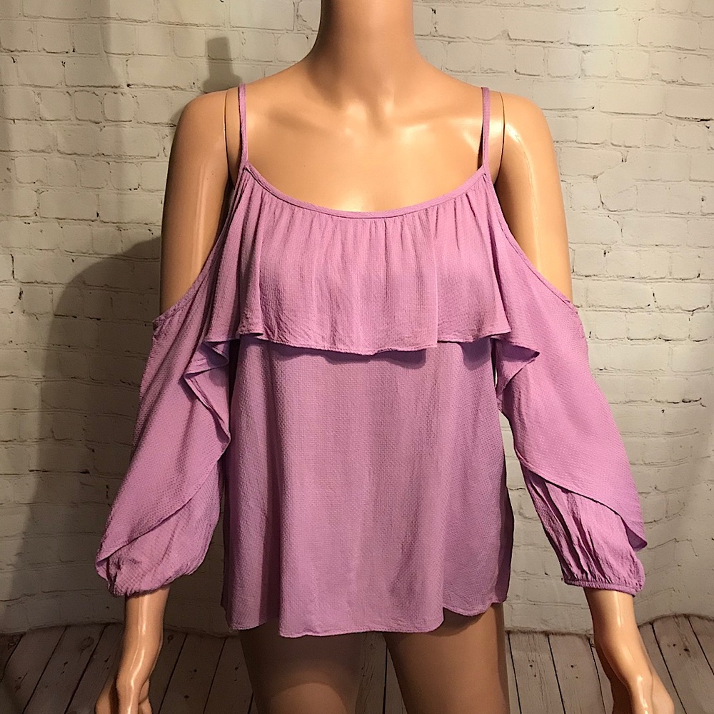 Anthropologie Everly lavender off the shoulder top boho size medium
